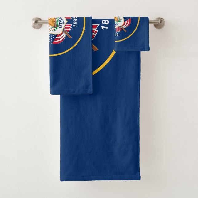 Utah State Flag Bath Towel Set (Insitu)