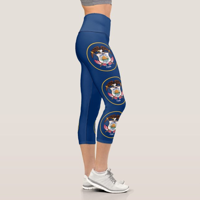 Utah State Flag Capri Leggings (Right)