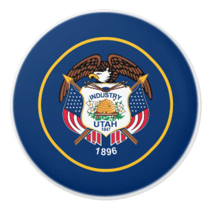 Utah State Flag Ceramic Knob