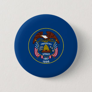 Utah State Flag Design 2 Inch Round Button