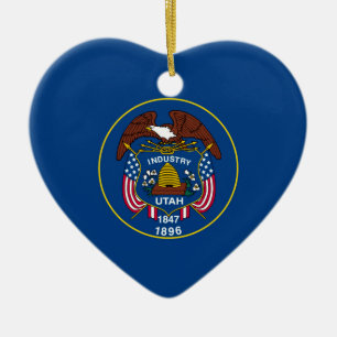 Utah State Flag Design Ceramic Ornament