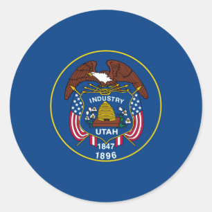 Utah State Flag Design Classic Round Sticker