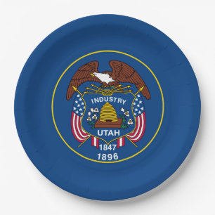 Utah State Flag Design Decor Paper Plate