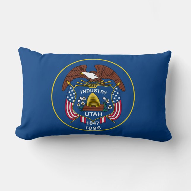 Utah State Flag Design Lumbar Pillow (Front)