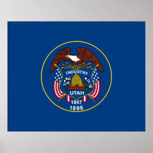 Utah State Flag Design Poster