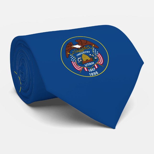 Utah State Flag Design Tie (Rolled)