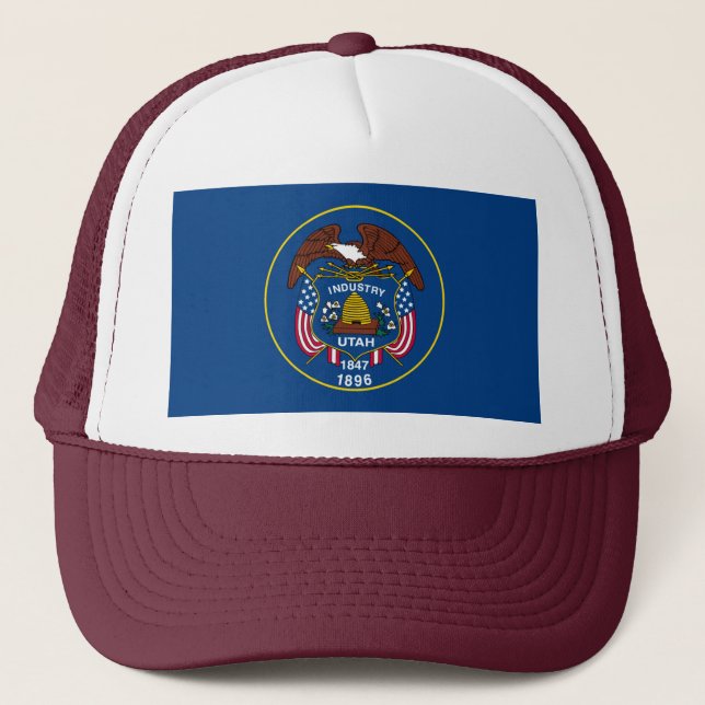 Utah State Flag Design Trucker Hat (Front)