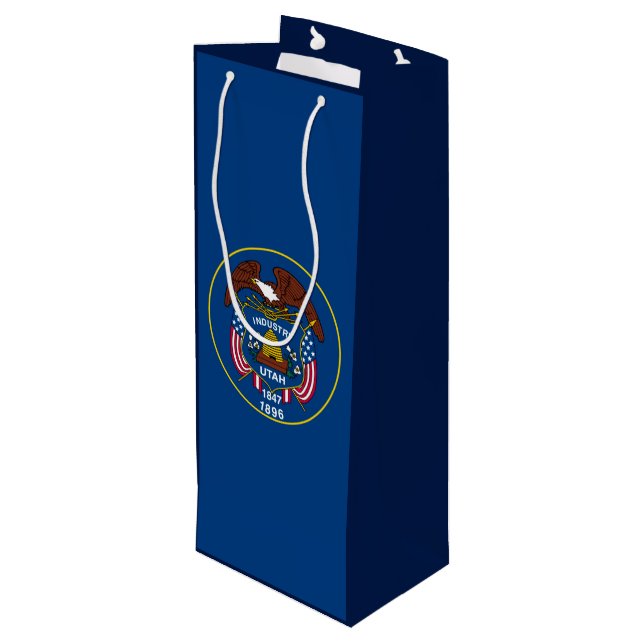 Utah State Flag Design Wine Gift Bag (Back Angled)