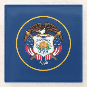 Utah State Flag Glass Coaster