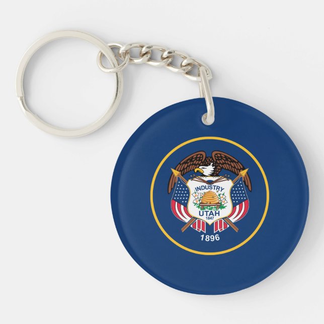 Utah State Flag Keychain (Front)