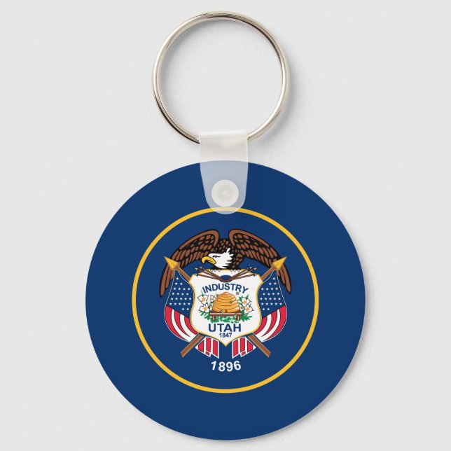Utah State Flag Keychain (Front)