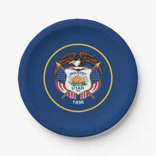 Utah State Flag Paper Plate