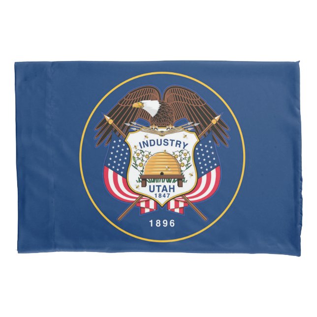 Utah State Flag Print Patriotc Pillowcase (Front)