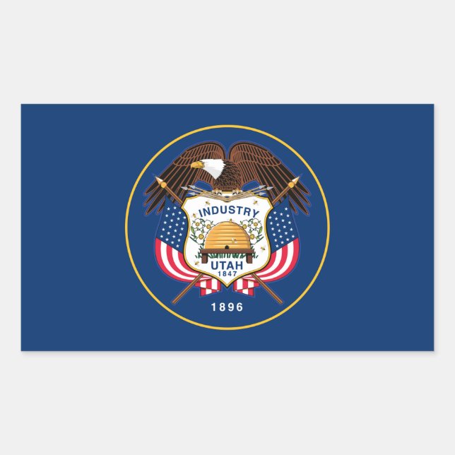 utah state flag united america republic symbol sticker (Front)