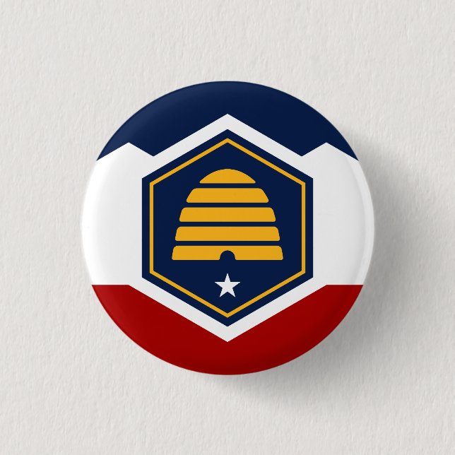 Utah State Flag USA 1 Inch Round Button (Front)