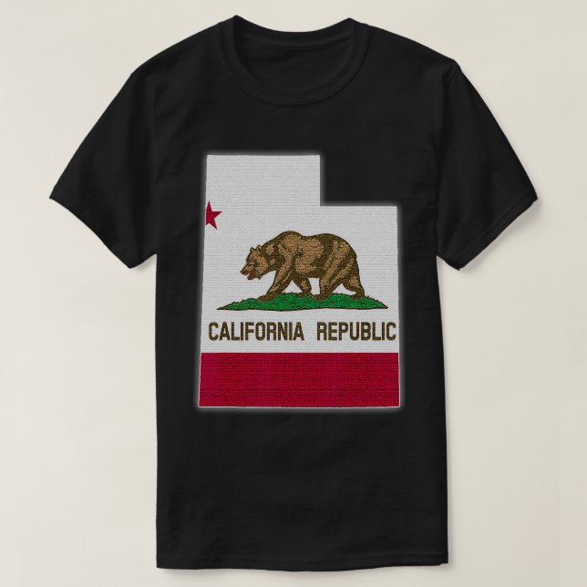 UTAH STATE MAP CALIFORNIA CA Flag Roots Men Women  T-Shirt (Design Front)