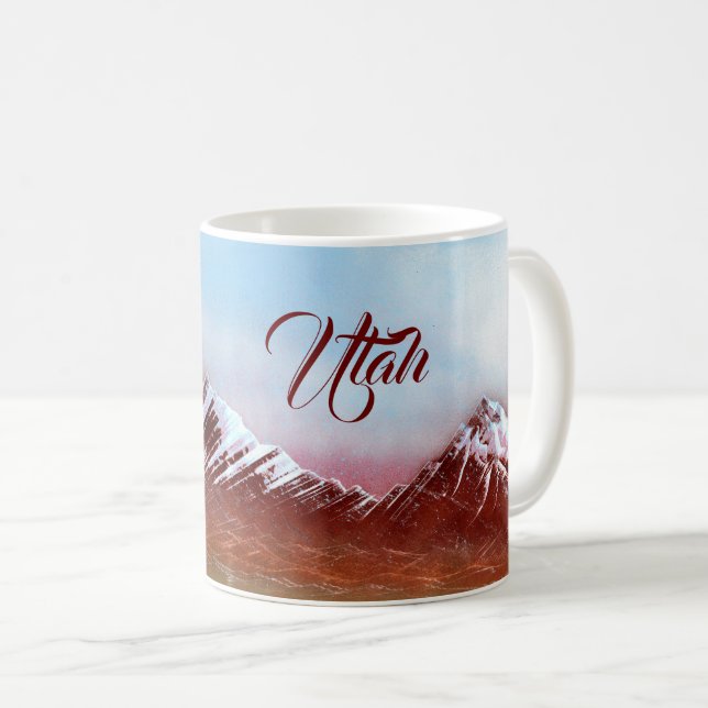 Utah State Mountain Range Coffee Mug (Front Right)