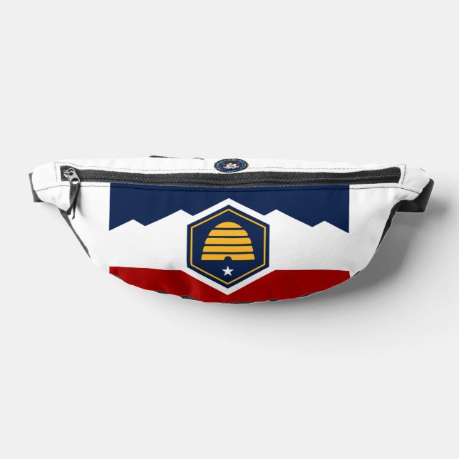 Utah State new flag and Seal Fanny Pack (Lay Down)