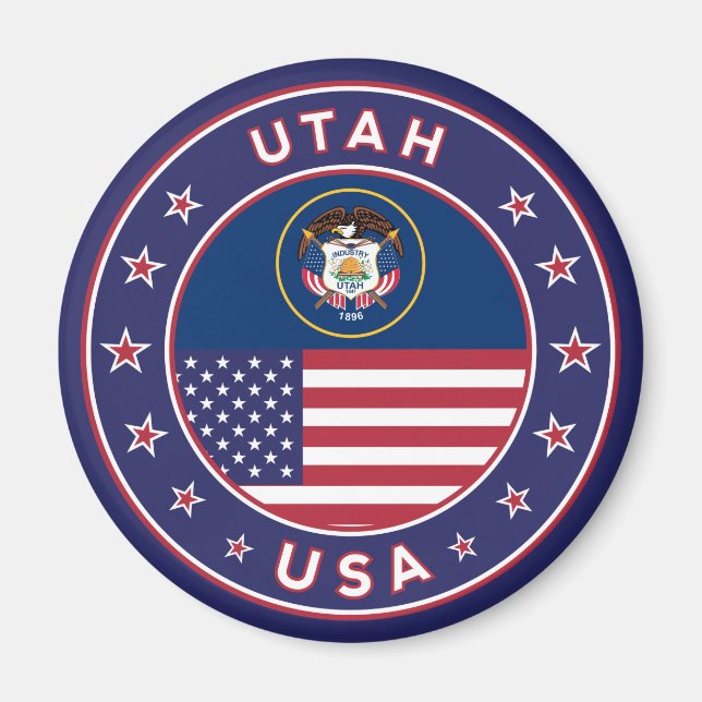 Utah sticker, phone case, tote bag, wall clock magnet (Front)