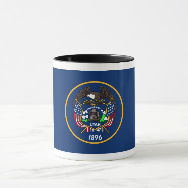 Utah: The Beehive State US Flag, Industry Mug (Center)