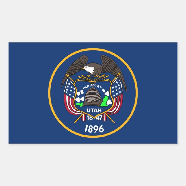 Utah: The Beehive State US Flag, Industry Sticker (Front)
