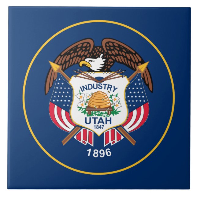 Utah: The Beehive State US Flag, Industry Tile (Front)