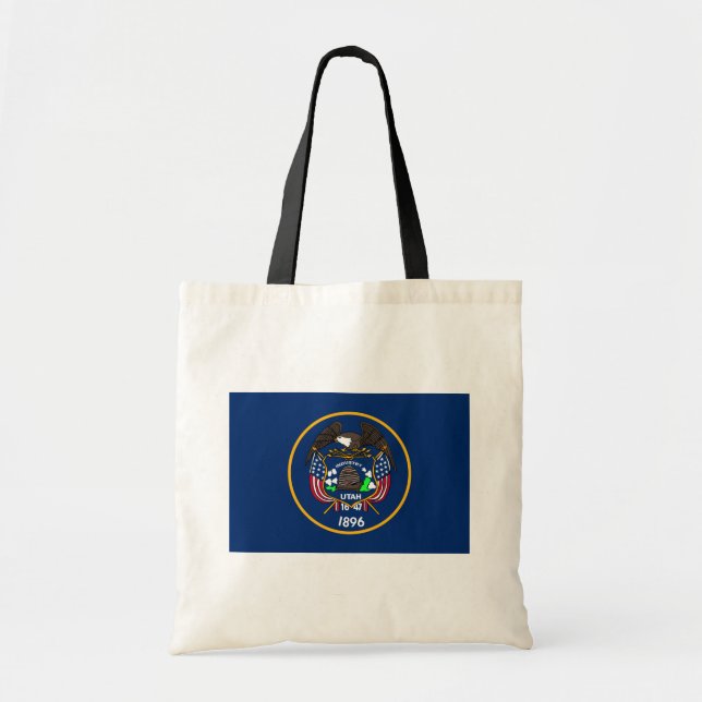 Utah: The Beehive State US Flag, Industry Tote Bag (Front)