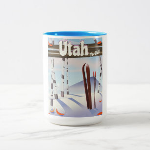 Utah to ski! Two-Tone coffee mug