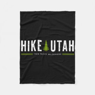 Utah Twin Peaks Wilderness Hike Tree Retro Graphic Fleece Blanket