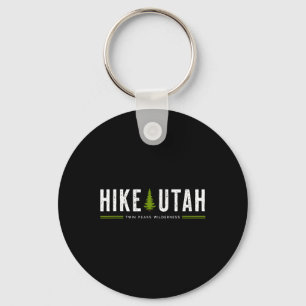 Utah Twin Peaks Wilderness Hike Tree Retro Graphic Keychain