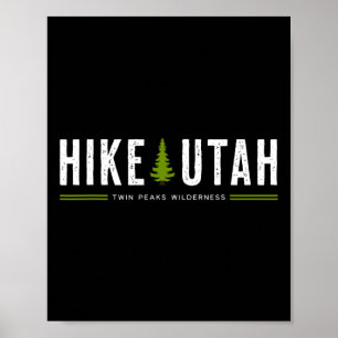 Utah Twin Peaks Wilderness Hike Tree Retro Graphic Poster