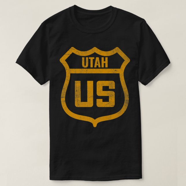 Utah - US highway distressed weathered look road s T-Shirt (Design Front)