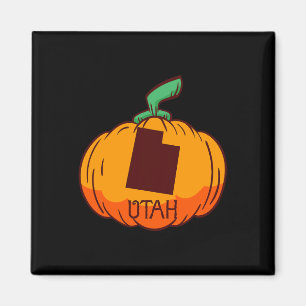 Utah US State Pumpkin Halloween Art Design Fall Se Magnet