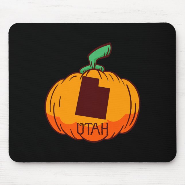 Utah US State Pumpkin Halloween Art Design Fall Se Mouse Pad (Front)