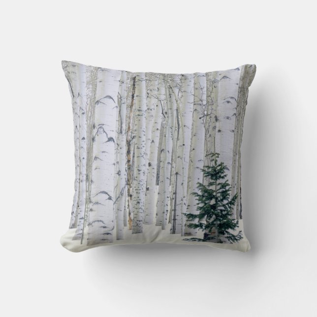 UTAH. USA. Aspen (Populus tremuloides) & Douglas Throw Pillow (Front)