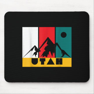 Utah Vintage Logo - Park City Utah - Retro Skiing  Mouse Pad