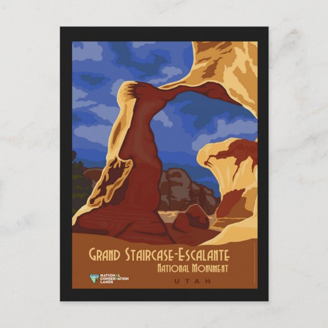 Utah Vintage Travel Poster National Monument Postcard (Front)