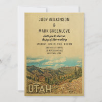 Utah Wedding Invitation Vintage Mid-Century