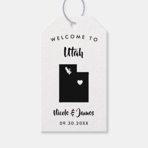 Utah Wedding Welcome Bag Tags, Map Gift Tags