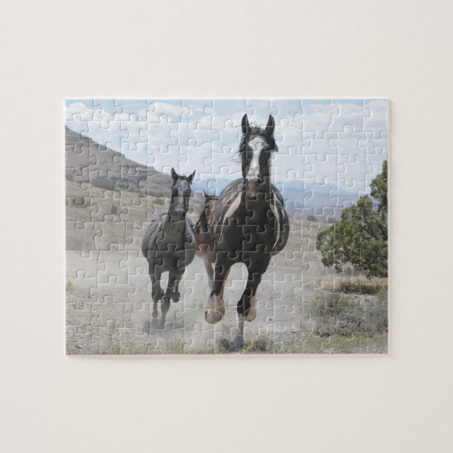 Utah Wild Horses Running Jigsaw Puzzle (Horizontal)