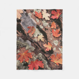 Utah, Zion National Park, Patterns of autumn Fleece Blanket