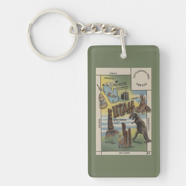 UtahDepictions of Sites to See in UtahUtah Keychain (Front)