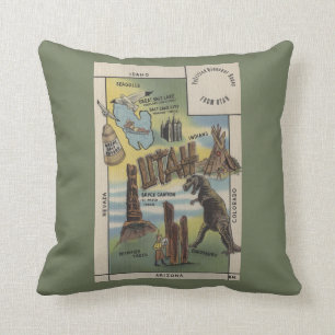 UtahDepictions of Sites to See in UtahUtah Throw Pillow