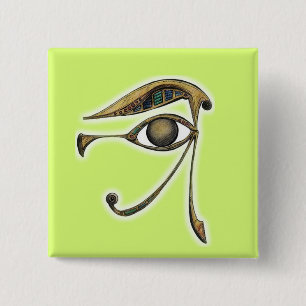 Utchat - Amulet of Protection 2 Inch Square Button