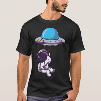 Ute Astronaut Floating With Ufo Balloon T-Shirt