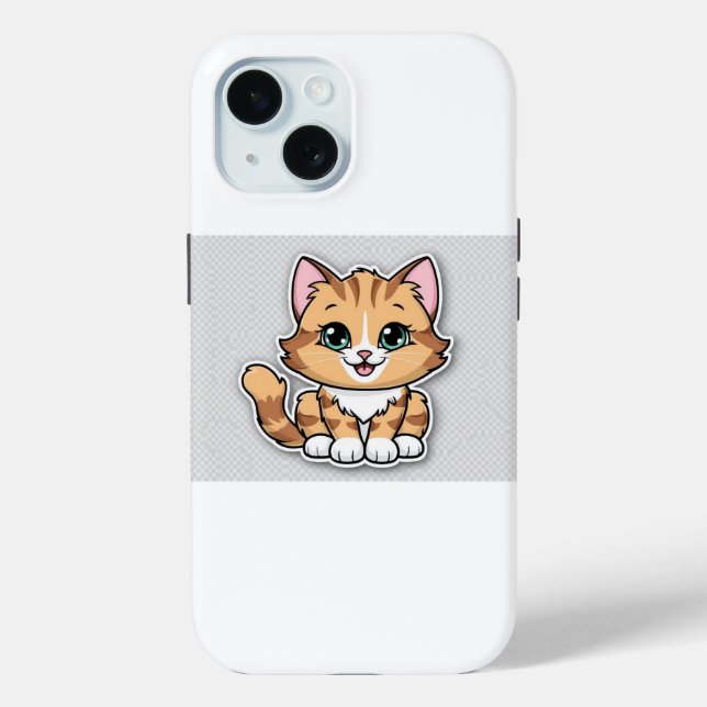 ute Cartoon Cat Illustration – Transparent Backgro Case-Mate iPhone Case (Back)