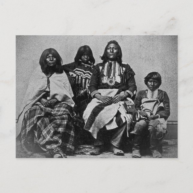 Ute Family Vintage Stereoview Postcard (Front)