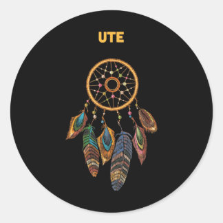 Ute Tribe Native American Honour Respect Dream Cat Classic Round Sticker