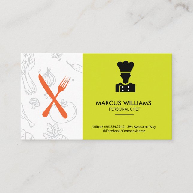 Utensils Culinary Chef | Restaurant Owner Business Card (Front)