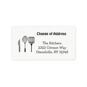Utensils for the Kitchen New Address Label